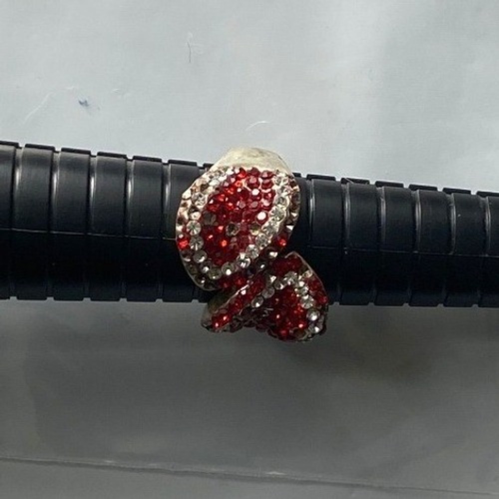 Red Heart missing Gemstone Ring Crystal Rhinestone Sparkly Women Fashion Jewelry